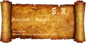 Baczkó Manda névjegykártya